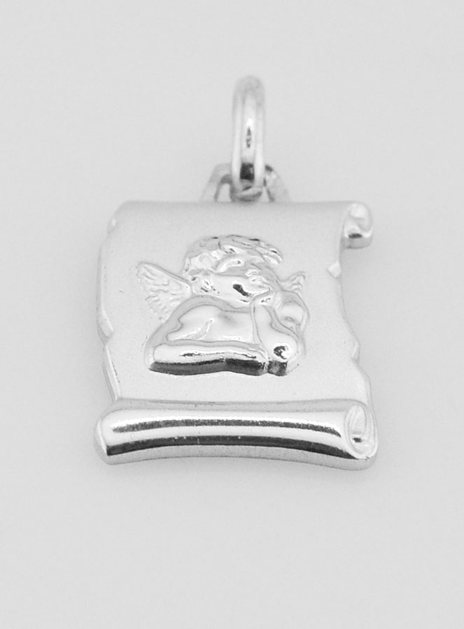 Médaille Ange-Gardien Parchemin en Argent 925/1000 - 18 mm (pic 2)