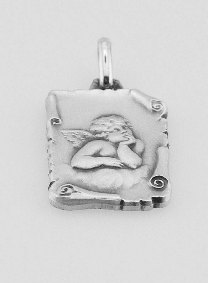 Médaille Ange-Gardien Parchemin en Argent 925/1000 - 20 mm (pic 2)