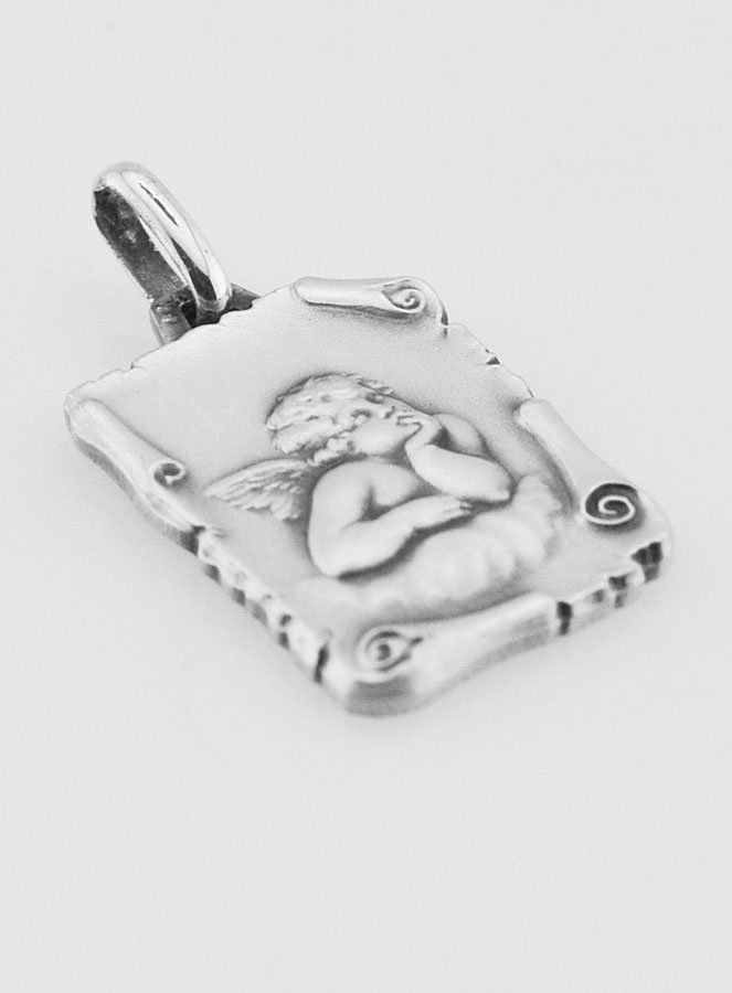 Médaille Ange-Gardien Parchemin en Argent 925/1000 - 20 mm (pic 3)