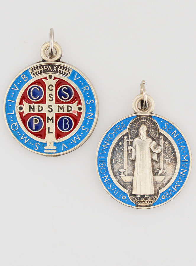 Médaille de Saint Benoit Métal Coloré - 2 cm (pic 1)