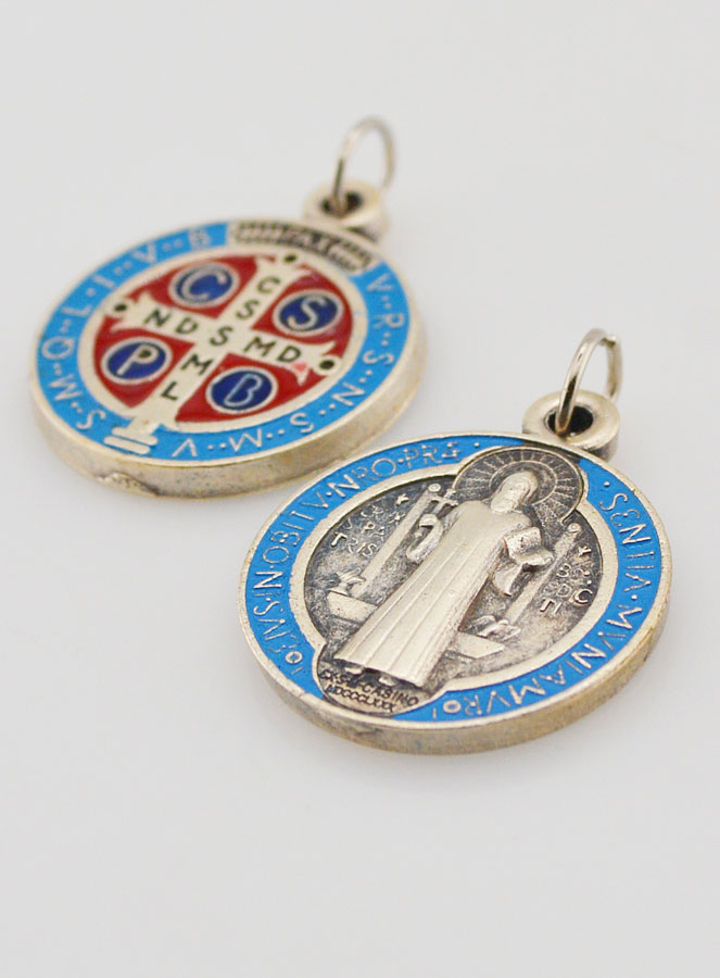 Médaille de Saint Benoit Métal Coloré - 2 cm (pic 2)