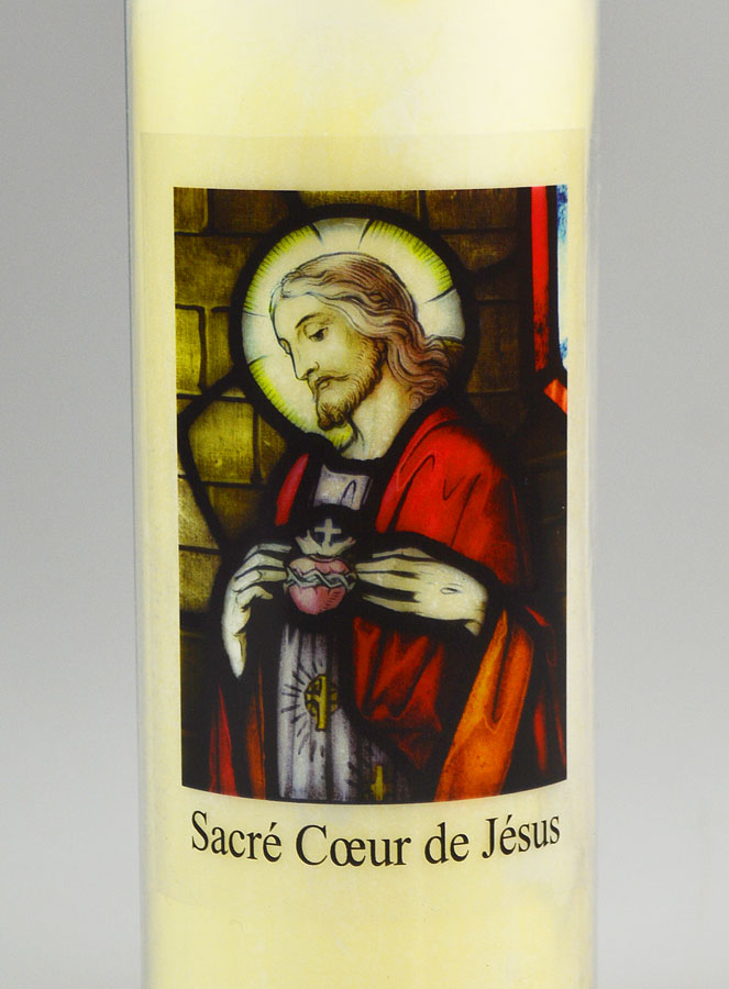 Bougie de Neuvaine Sacré Coeur de Jésus - 17.5cm (pic 3)