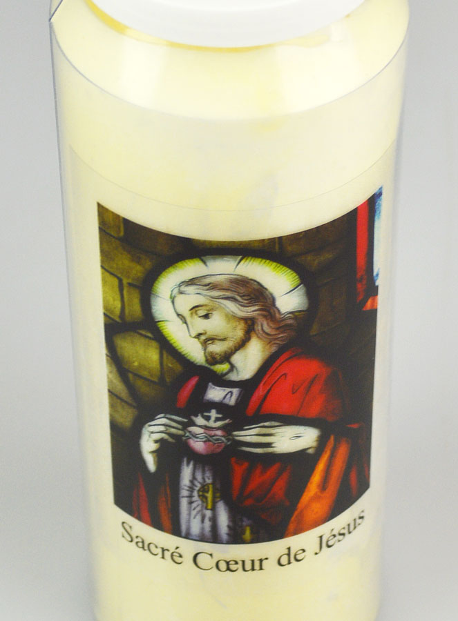 Bougie de Neuvaine Sacré Coeur de Jésus - 17.5cm (pic 4)