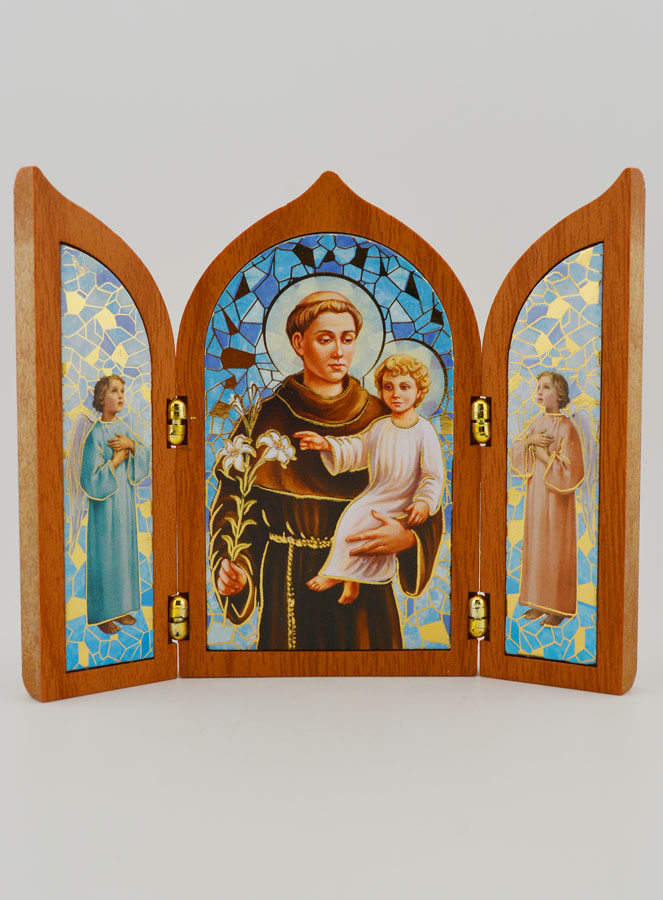 Icône Triptyque de Saint Antoine de Padoue en Bois (pic 1)