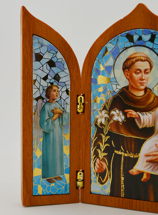 Icône Triptyque de Saint Antoine de Padoue en Bois (pic 2)