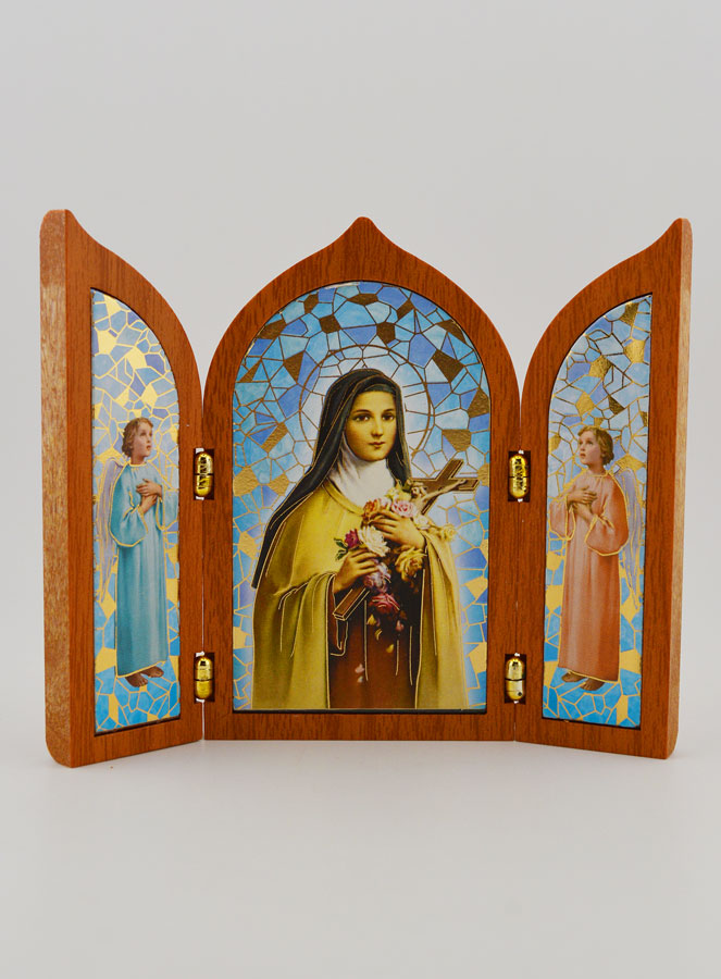 Icône Triptyque de Sainte Thérèse de Lisieux en Bois (pic 1)