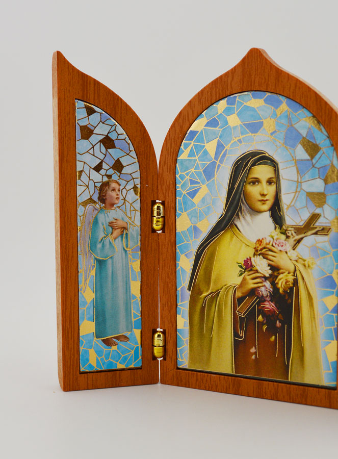 Icône Triptyque de Sainte Thérèse de Lisieux en Bois (pic 2)