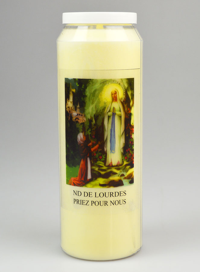 Bougie de Neuvaine Notre Dame de Lourdes - 17.5cm (pic 1)