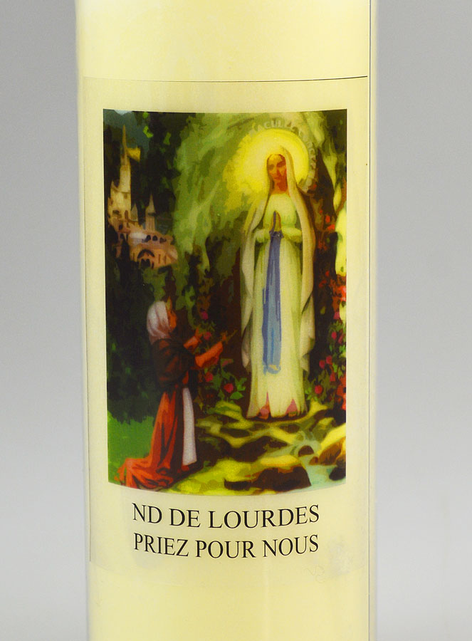 Bougie de Neuvaine Notre Dame de Lourdes - 17.5cm (pic 3)