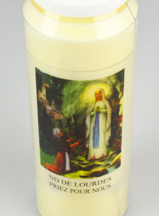Bougie de Neuvaine Notre Dame de Lourdes - 17.5cm (pic 4)