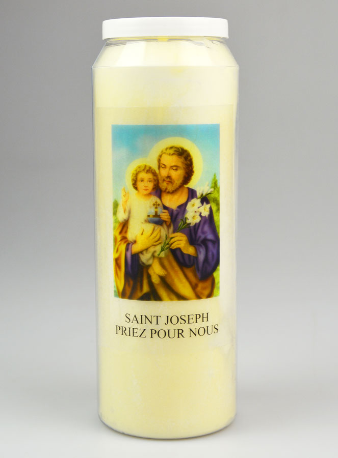 Bougie de Neuvaine à Saint Joseph - 17.5cm (pic 1)