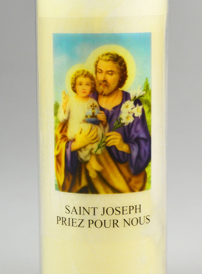 Bougie de Neuvaine à Saint Joseph - 17.5cm (pic 3)