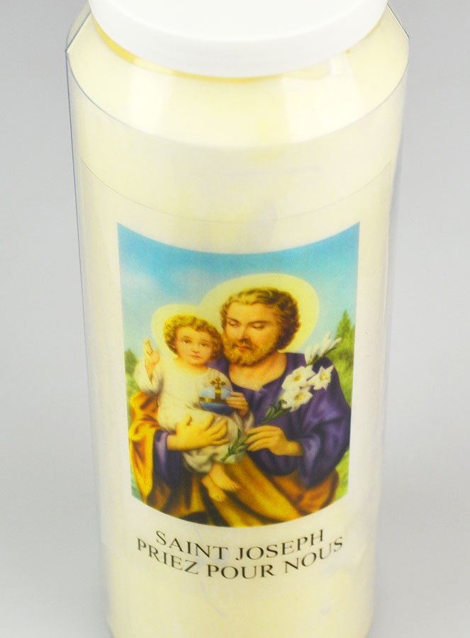 Bougie de Neuvaine à Saint Joseph - 17.5cm (pic 4)