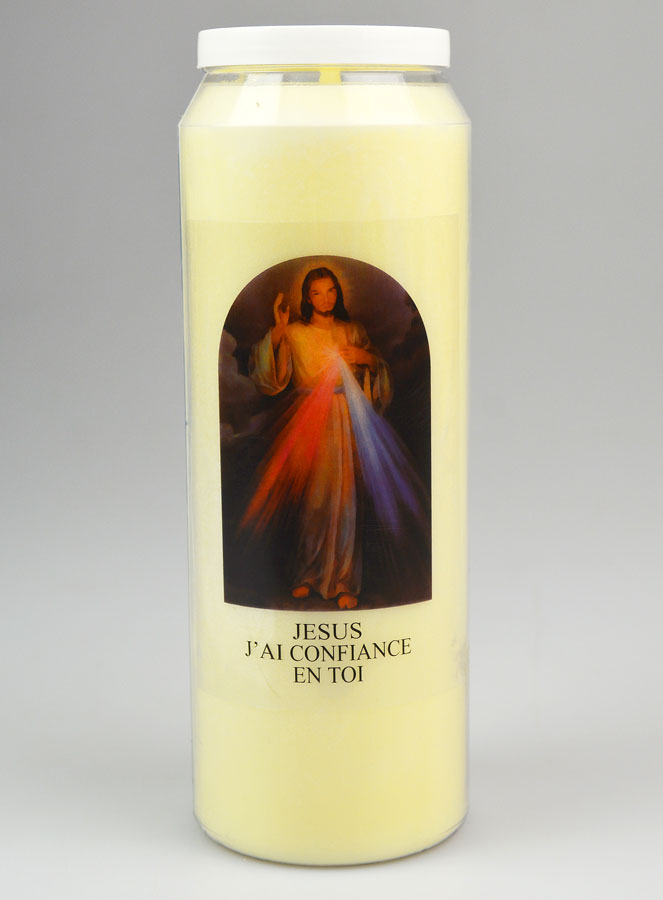 Bougie de Neuvaine Christ Miséricordieux - 17.5cm (pic 1)