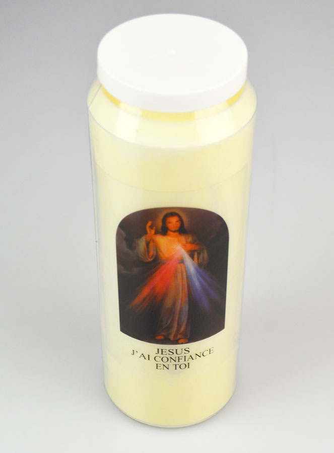 Bougie de Neuvaine Christ Miséricordieux - 17.5cm (pic 2)