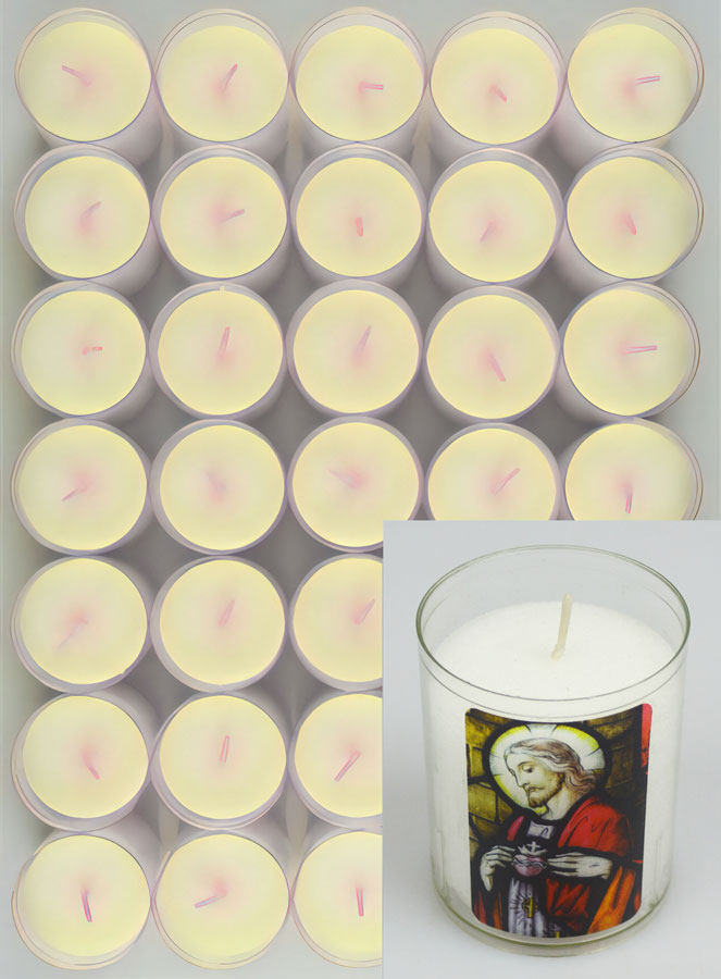 48 Bougies Veilleuses Sacré Coeur de Jésus (pic 2)