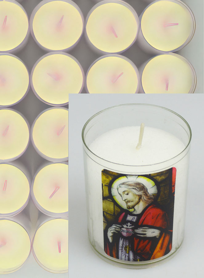 48 Bougies Veilleuses Sacré Coeur de Jésus (pic 4)