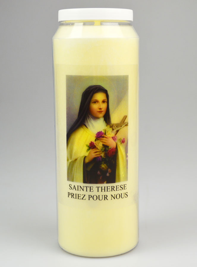 Bougie de Neuvaine Sainte Thérèse - 17.5cm (pic 1)
