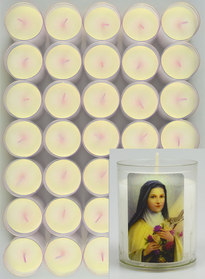 48 Bougies Veilleuses Sainte Thérèse de l'Enfant Jésus (pic 1)