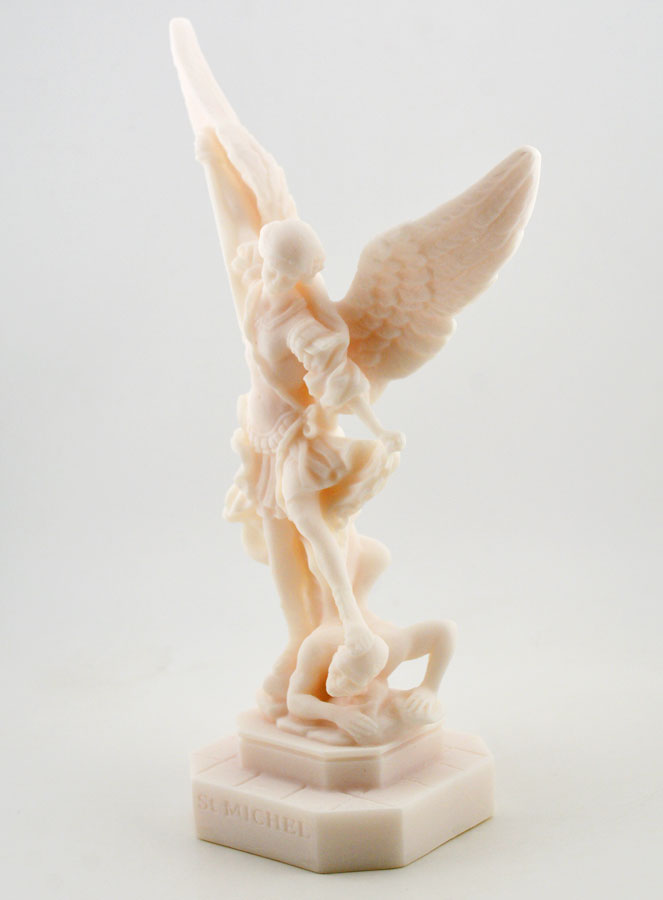 Statue Saint Michel Archange en Albâtre - 23 cm (pic 2)