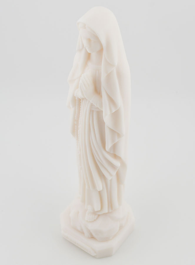 Statue Vierge Marie de Lourdes en Albâtre - 20 cm (pic 4)