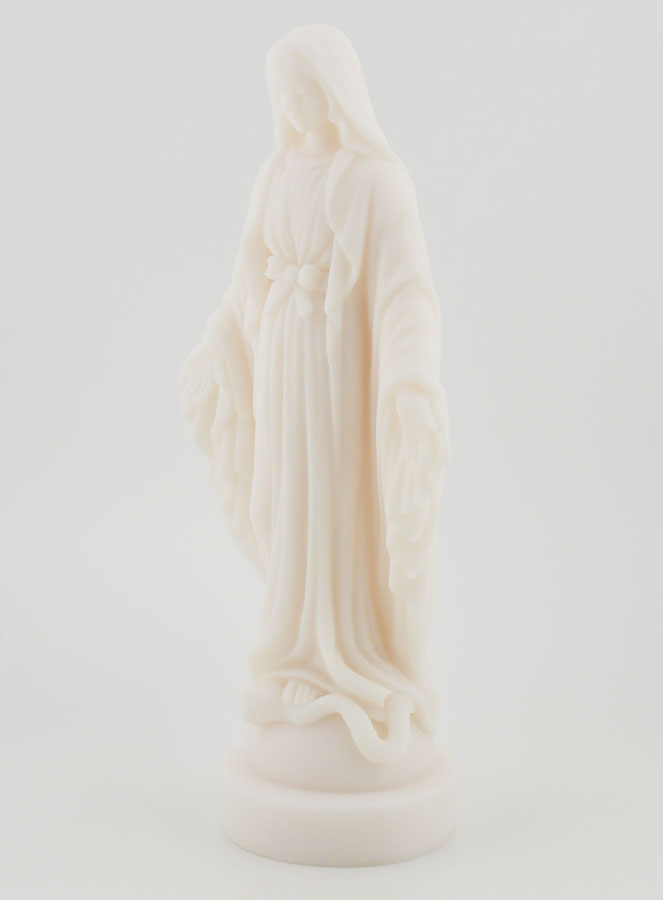 Statue Vierge Marie Miraculeuse en Albâtre - 18 cm (pic 2)