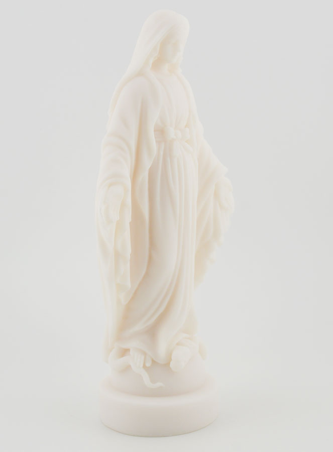 Statue Vierge Marie Miraculeuse en Albâtre - 18 cm (pic 3)