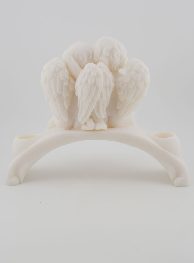 Statue Bougeoir Ange Protecteur en Albâtre - 18 cm (pic 4)