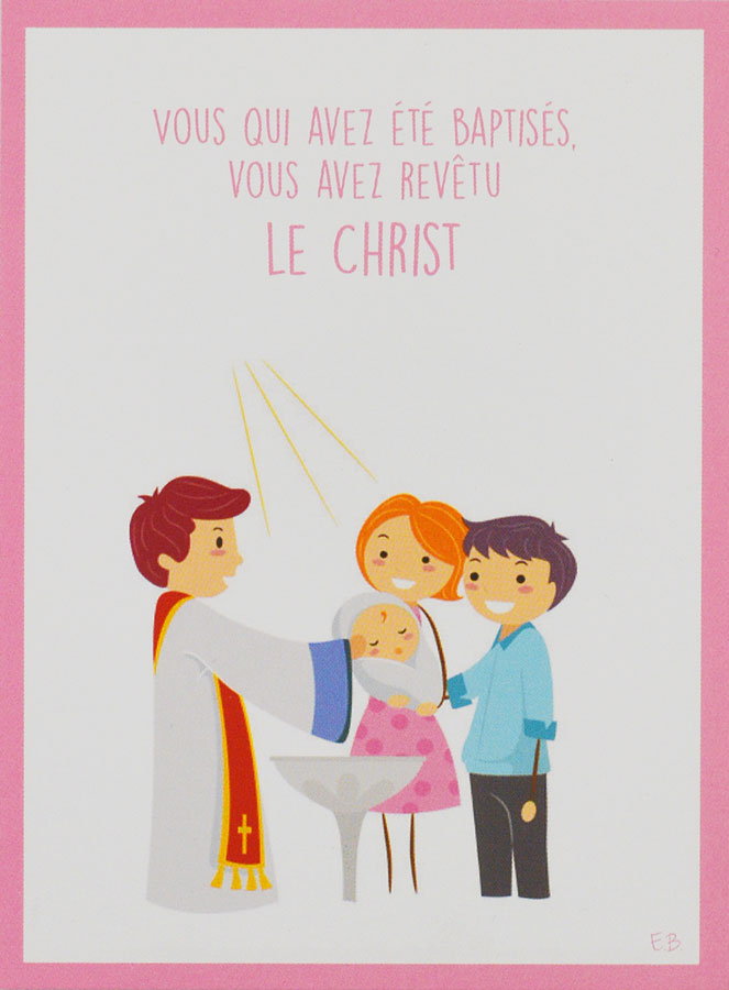 Carte de Baptême Modèle Fille - Vous avez Revêtu le Christ (pic 1)