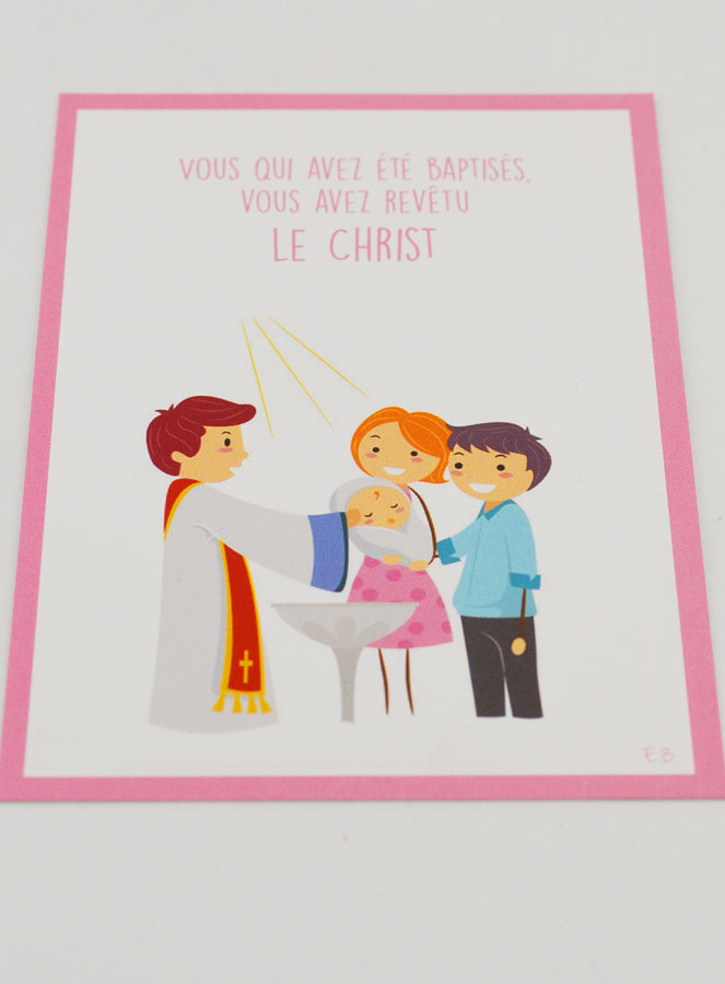 Carte de Baptême Modèle Fille - Vous avez Revêtu le Christ (pic 2)