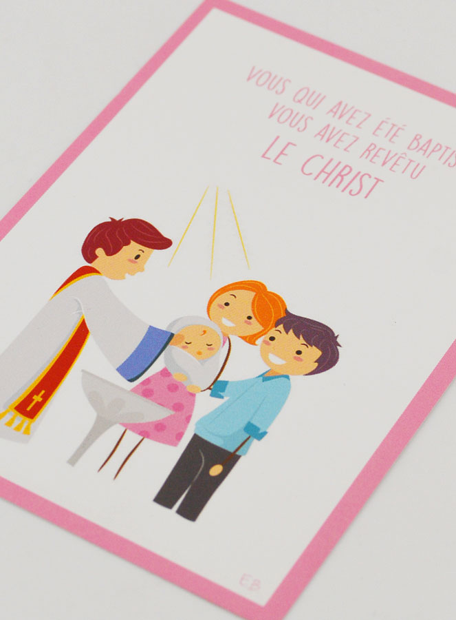 Carte de Baptême Modèle Fille - Vous avez Revêtu le Christ (pic 4)