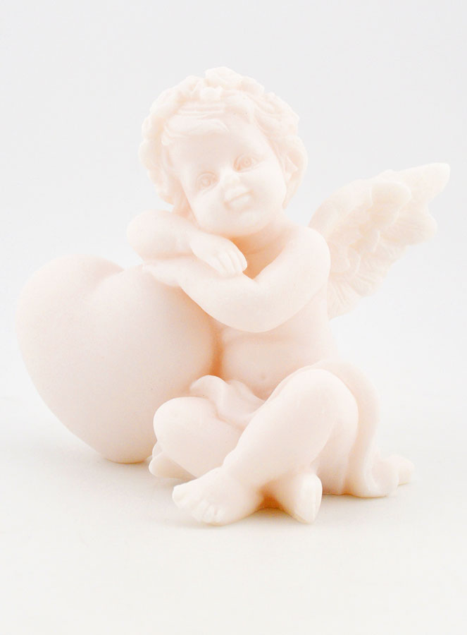 Statue Ange Gardien Protecteur Coeur Endormi en Albâtre - 9 cm (pic 1)