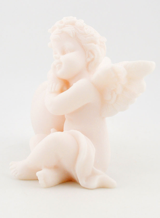 Statue Ange Gardien Protecteur Coeur Endormi en Albâtre - 9 cm (pic 2)