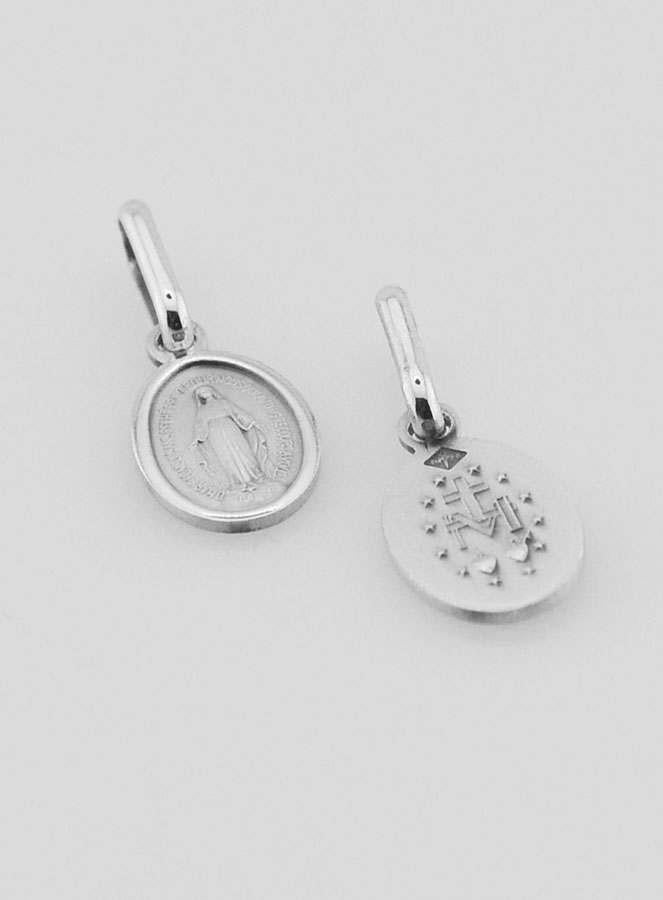 Médaille Miraculeuse Breloque en Argent Massif - 9 mm (pic 2)