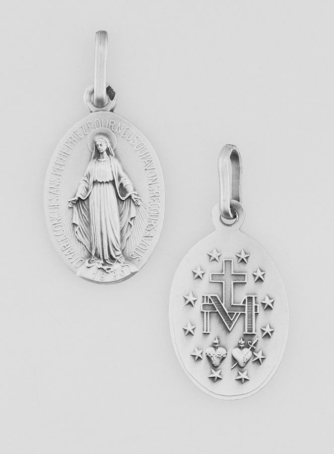 Médaille Miraculeuse en Argent Massif 925/1000 - 17 mm (pic 1)