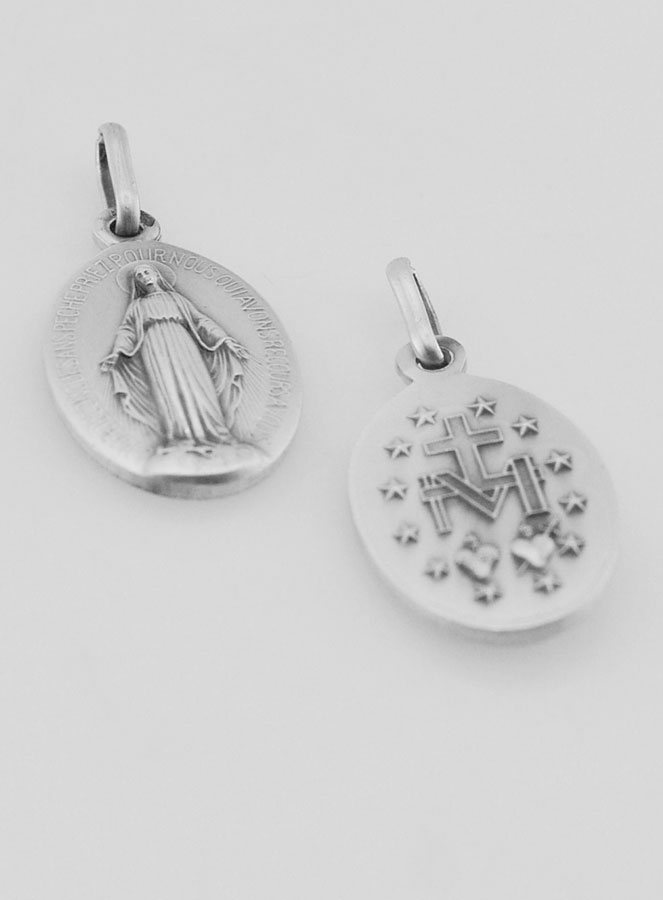 Médaille Miraculeuse en Argent Massif 925/1000 - 17 mm (pic 2)