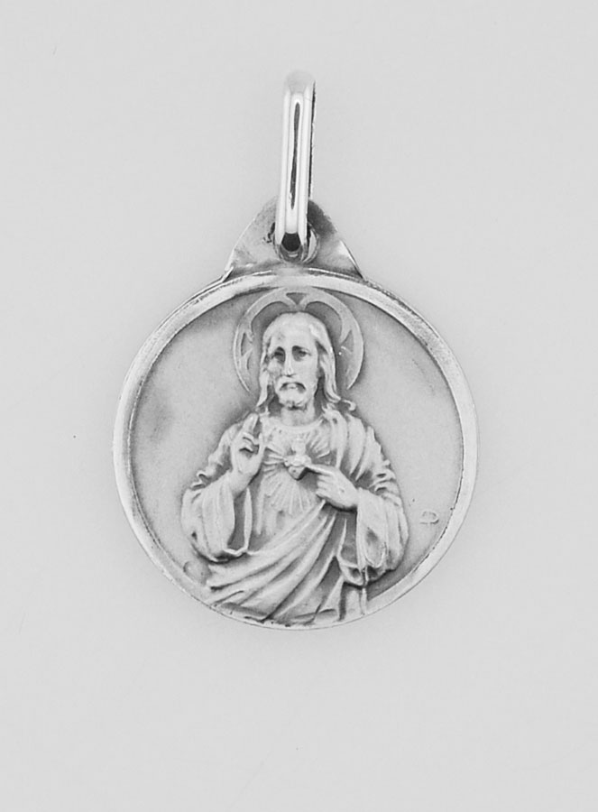Médaille du Scapulaire Jésus et Vierge Marie en Argent Massif - 13 mm (pic 2)