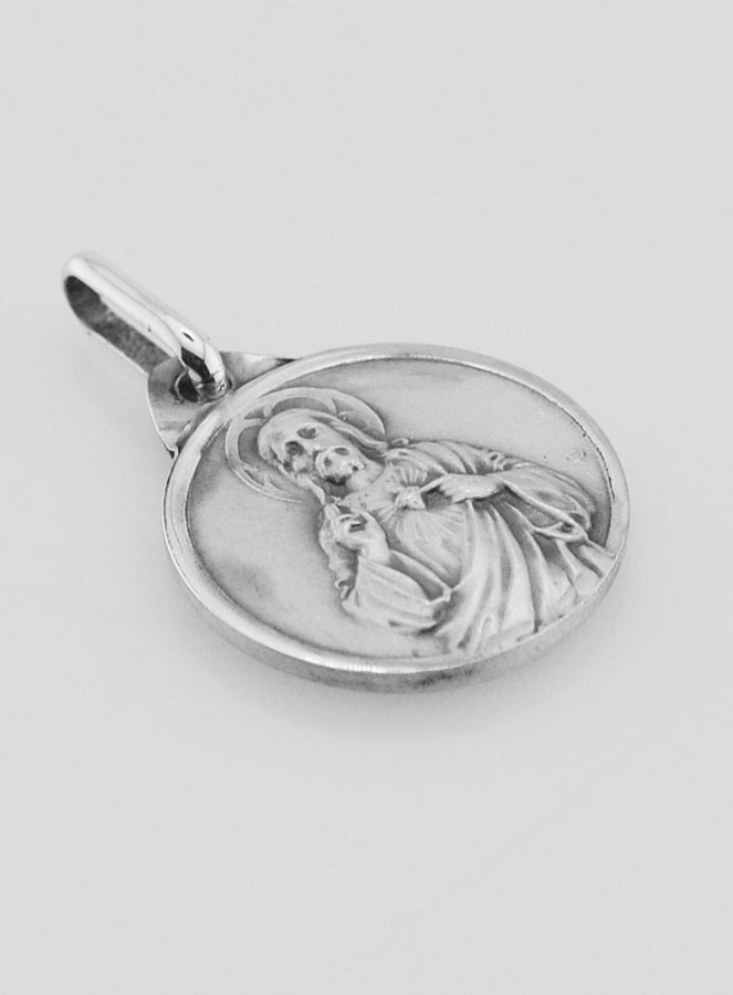 Médaille du Scapulaire Jésus et Vierge Marie en Argent Massif - 13 mm (pic 3)