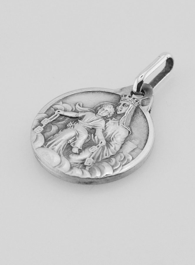 Médaille du Scapulaire Jésus et Vierge Marie en Argent Massif - 13 mm (pic 4)