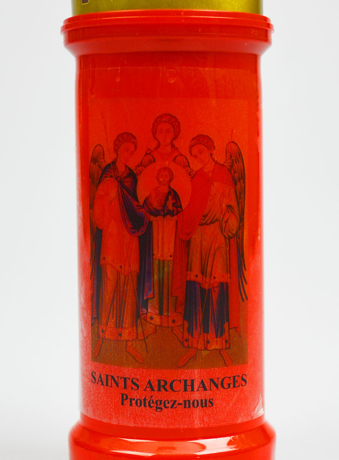 Bougie de Cimetière Rouge aux Saints Archanges de Dieu (pic 3)