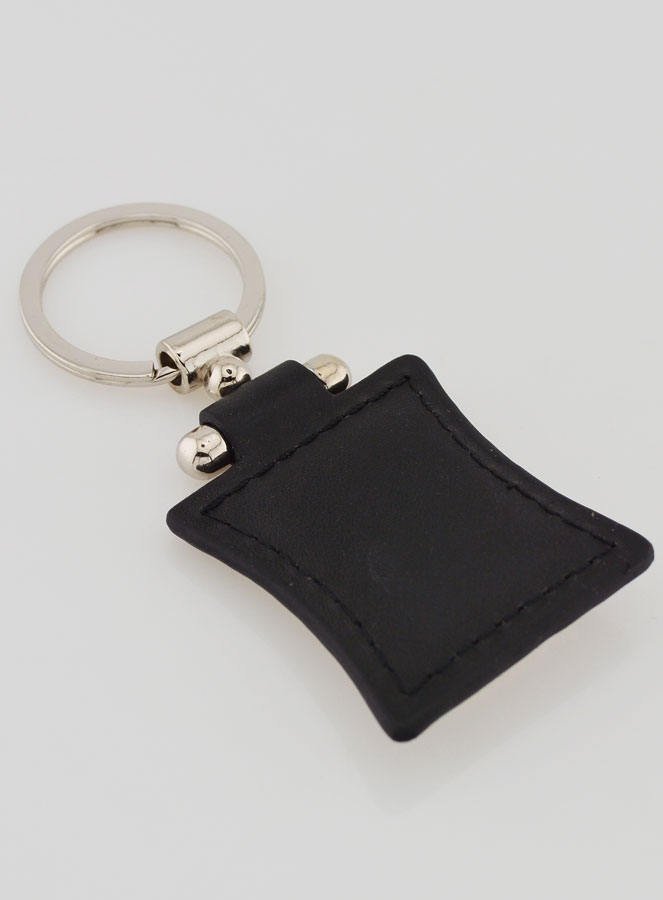 Porte-Clés de Notre Dame de Lourdes en Cuir Noir et Médaille Argent (pic 4)