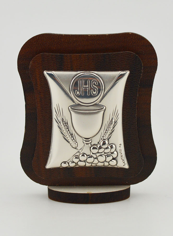 Icône Eucharistie en Argent sur Bois - Première Communion (pic 1)