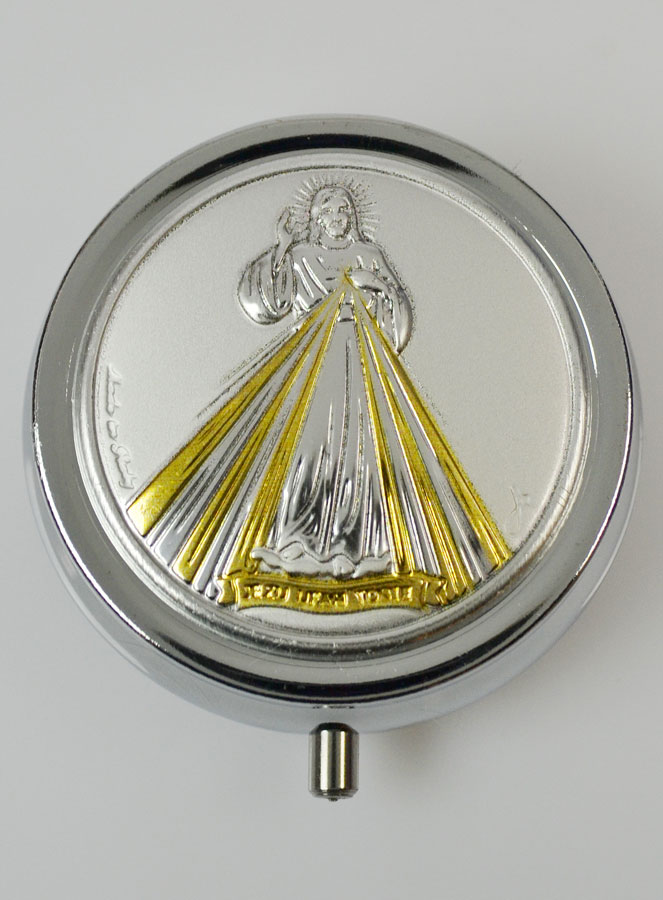 Pilulier du Christ Miséricordieux - Boîte et Médaille en Argent (pic 2)