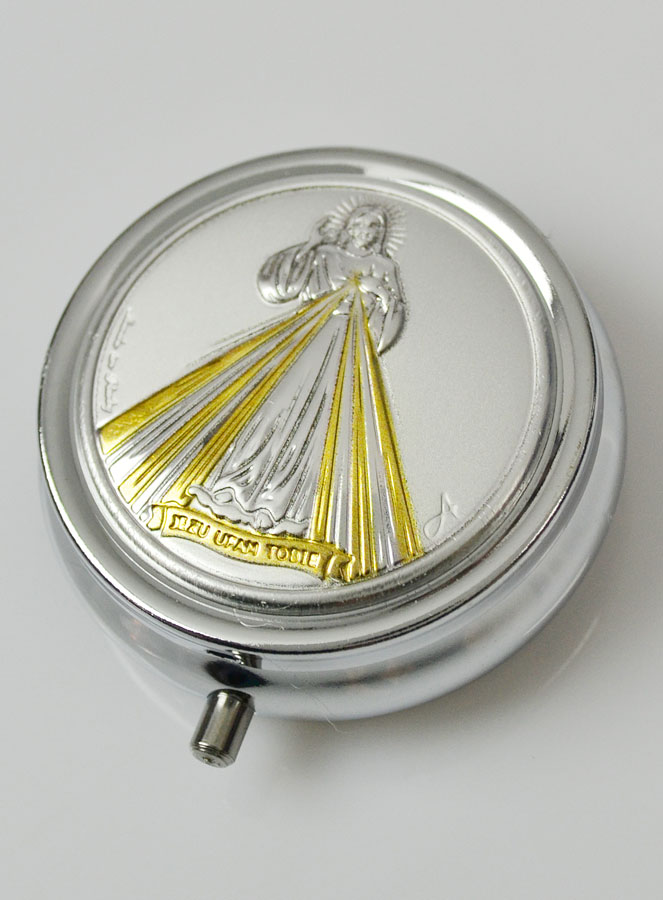 Pilulier du Christ Miséricordieux - Boîte et Médaille en Argent (pic 3)