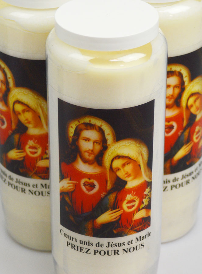 Lot de 3 Bougies de Neuvaine aux Coeurs Unis de Jésus et de Marie (pic 3)
