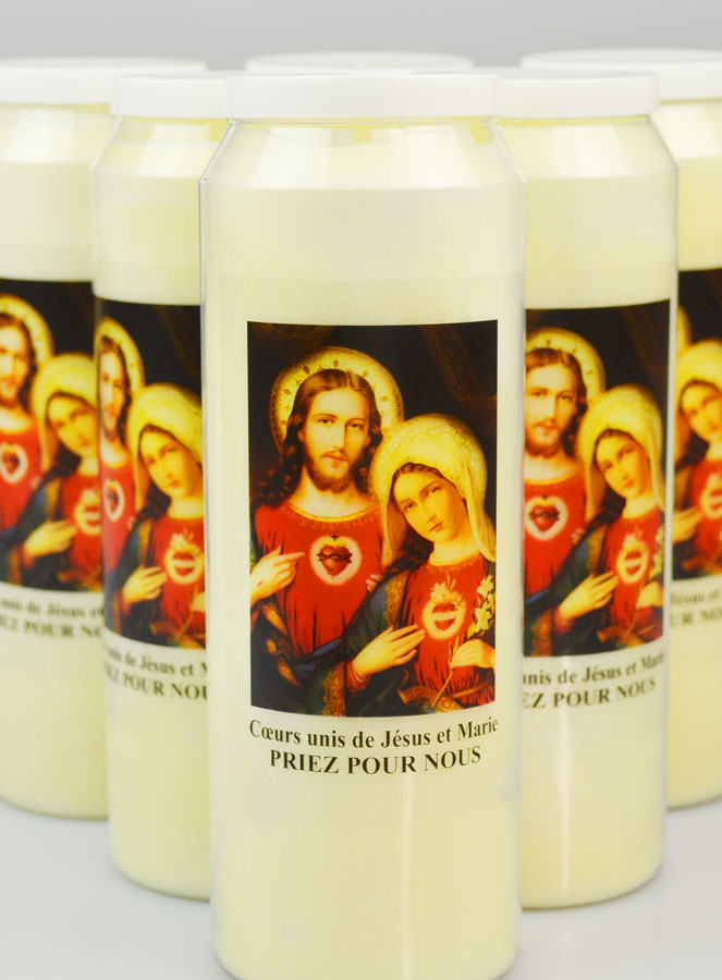 Lot de 6 Bougies de Neuvaine aux Coeurs Unis de Jésus et de Marie (pic 2)