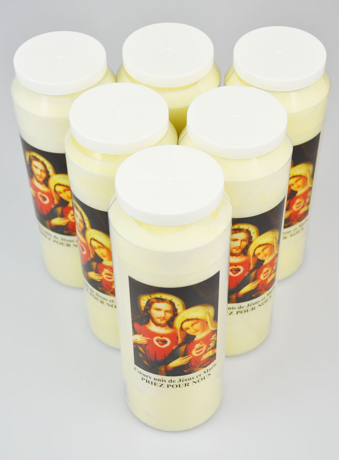 Lot de 6 Bougies de Neuvaine aux Coeurs Unis de Jésus et de Marie (pic 3)