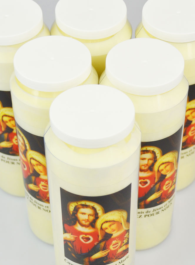 Lot de 6 Bougies de Neuvaine aux Coeurs Unis de Jésus et de Marie (pic 4)