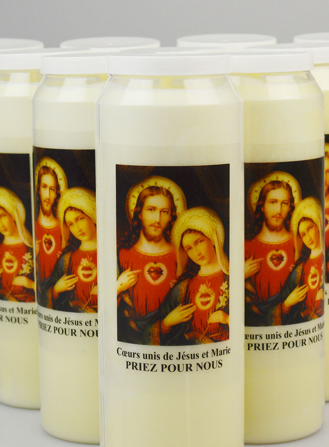 Lot de 10 Bougies de Neuvaine aux Coeurs Unis de Jésus et de Marie (pic 3)