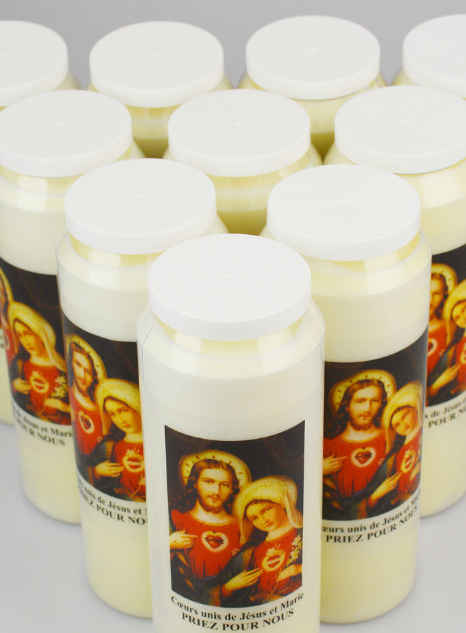 Lot de 10 Bougies de Neuvaine aux Coeurs Unis de Jésus et de Marie (pic 4)